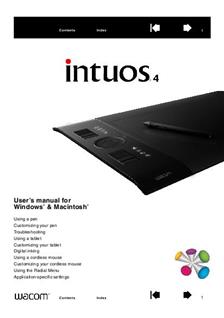 Wacom Intuos 4 manual. Tablet Instructions.
